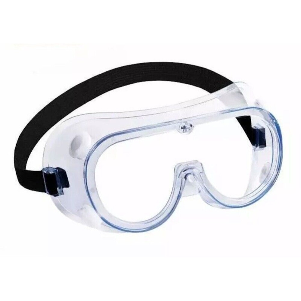 NEW IN PACKAGE Clear Safety Googles - Over Glasses- Adjustable Elastic- CE EN166